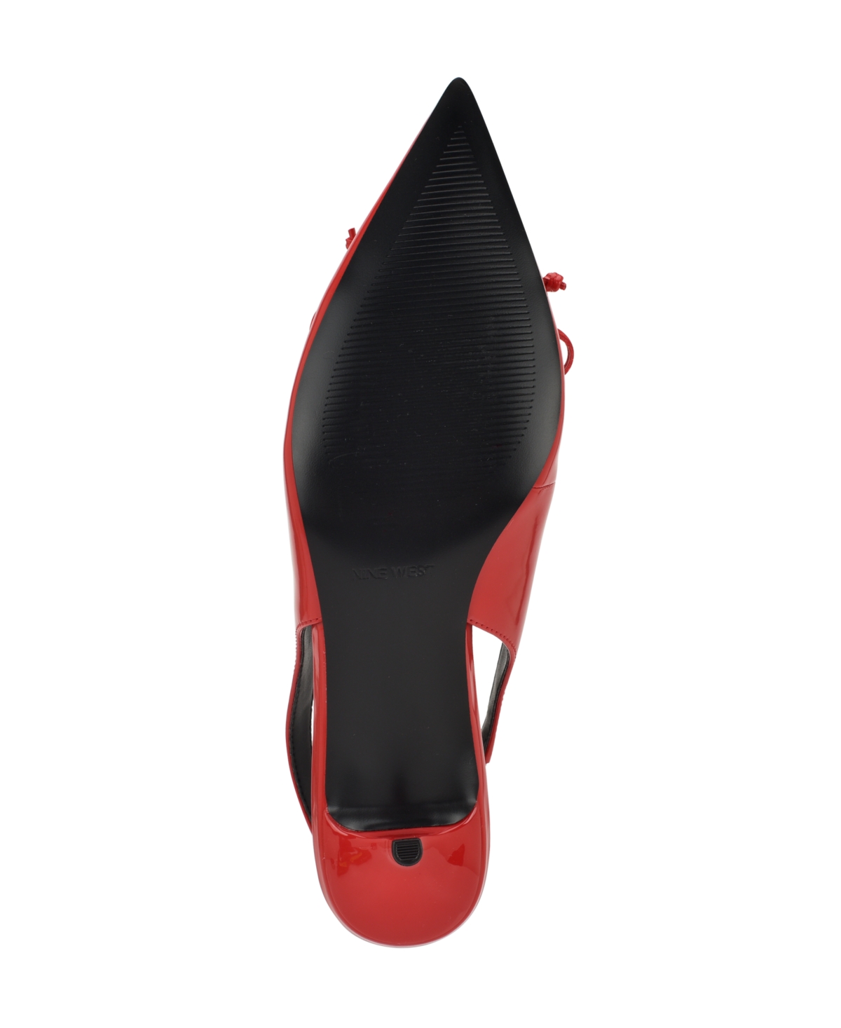 Nine West Evaa Slingback Pointed Toe Kitten Heel Pump In Red