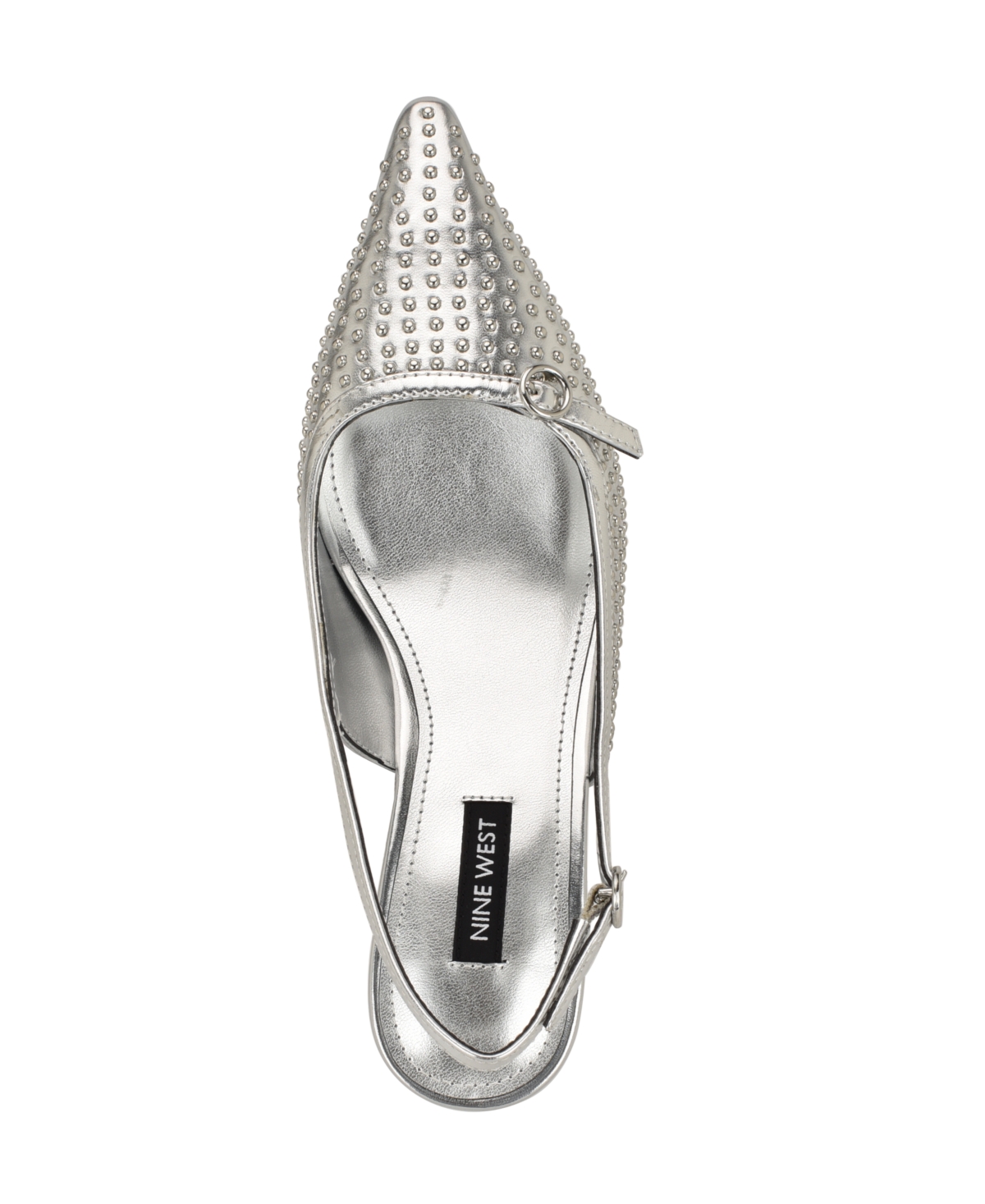 Nine West Ashlea Slingback Pointed Toe Pump In Silver