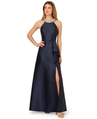 Adrianna Papell - Women's Embellished Halter Ball Gown