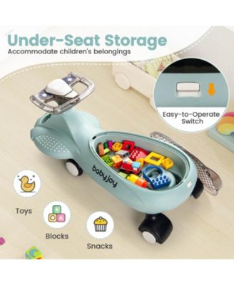Wiggle Car with Hauling Rope Ride on Toy with Under-Seat Storage & Swing Car