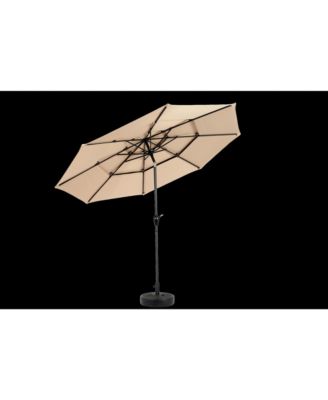 Aluminium 10ft 3 Tier Auto-tilt Umbrella ,Outdoor Patio Umbrella - Market Table Pool Deck Umbrella (Base Not Included)  - ( khaki )