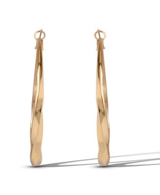 Twisted Gold Hoop Earrings
