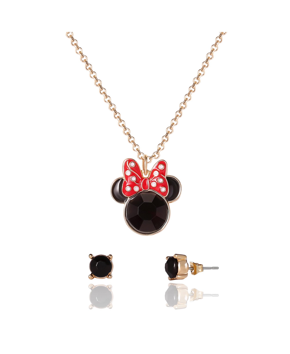 Minnie Mouse Red Bow Jewelry Set - Red/black