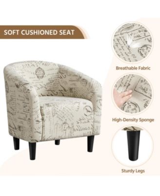 Contemporary Fabric Club Chair and Ottoman Set