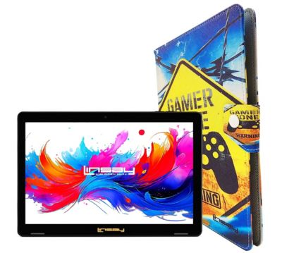 10.1"Octa Core 256GB Storage Android 15 Tablet with Gamer Shape Case