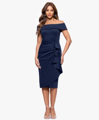 XSCAPE - Women's Ruffled Off-The-Shoulder Sheath Dress