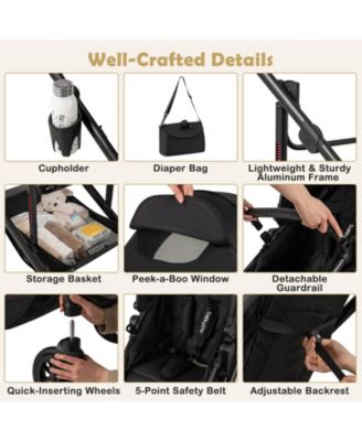 Toddler 3-in-1 Newborn Stroller Folding Convertible High Landscape Stroller