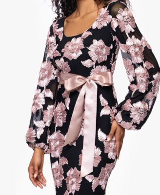 Women's Soutache Long-Sleeve Long Sheath Dress