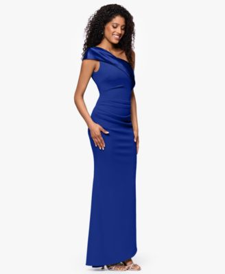 Women's One-Shoulder Asymmetrical-Hem Long Sheath Dress