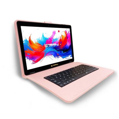 10.1"Octa Core 256GB Storage Android 15 Tablet with Pink Style Keyboard