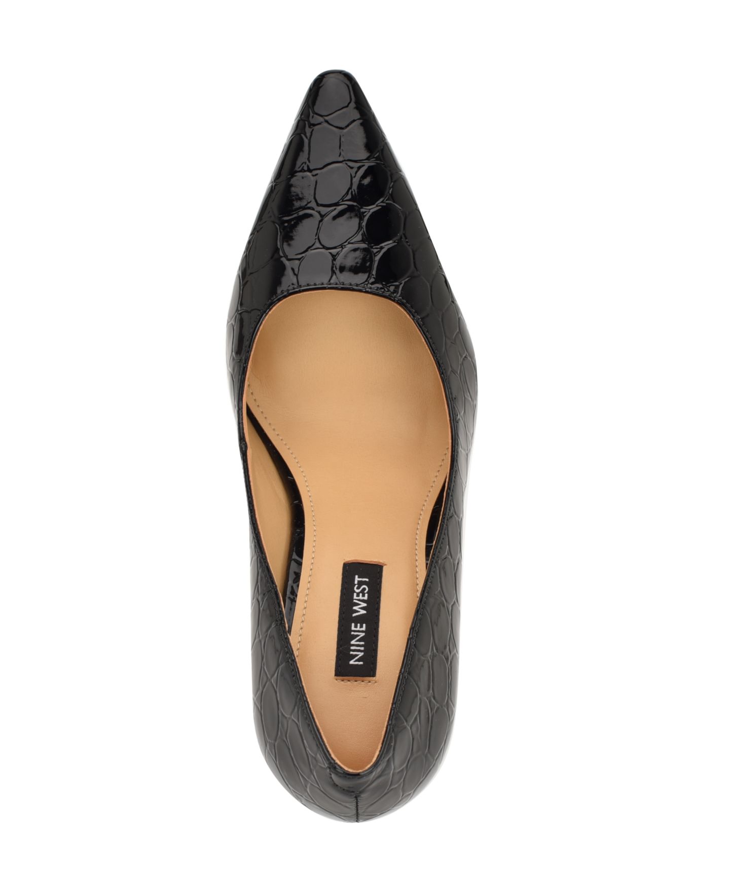 Женские туфли Nine West Tamant High Tapered Block Heel Pumps, цвет: Чёрный лаковый — фото 4
