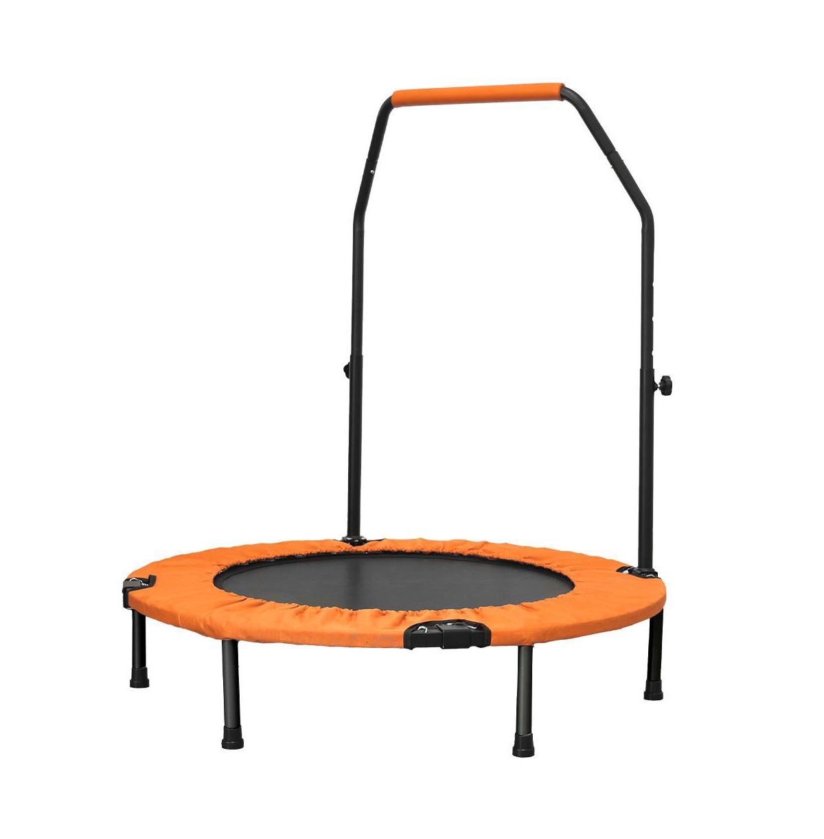 40inch Foldable Mini Trampoline Orange Fitness Rebounder with Adjustable Foam Handle - Green