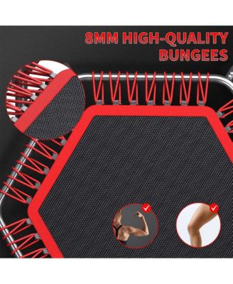 48in Foldable Trampoline Hexagonal Red with Adjustable Foam Handle