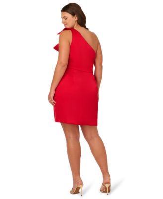 Plus Size One-Shoulder Satin Minidress