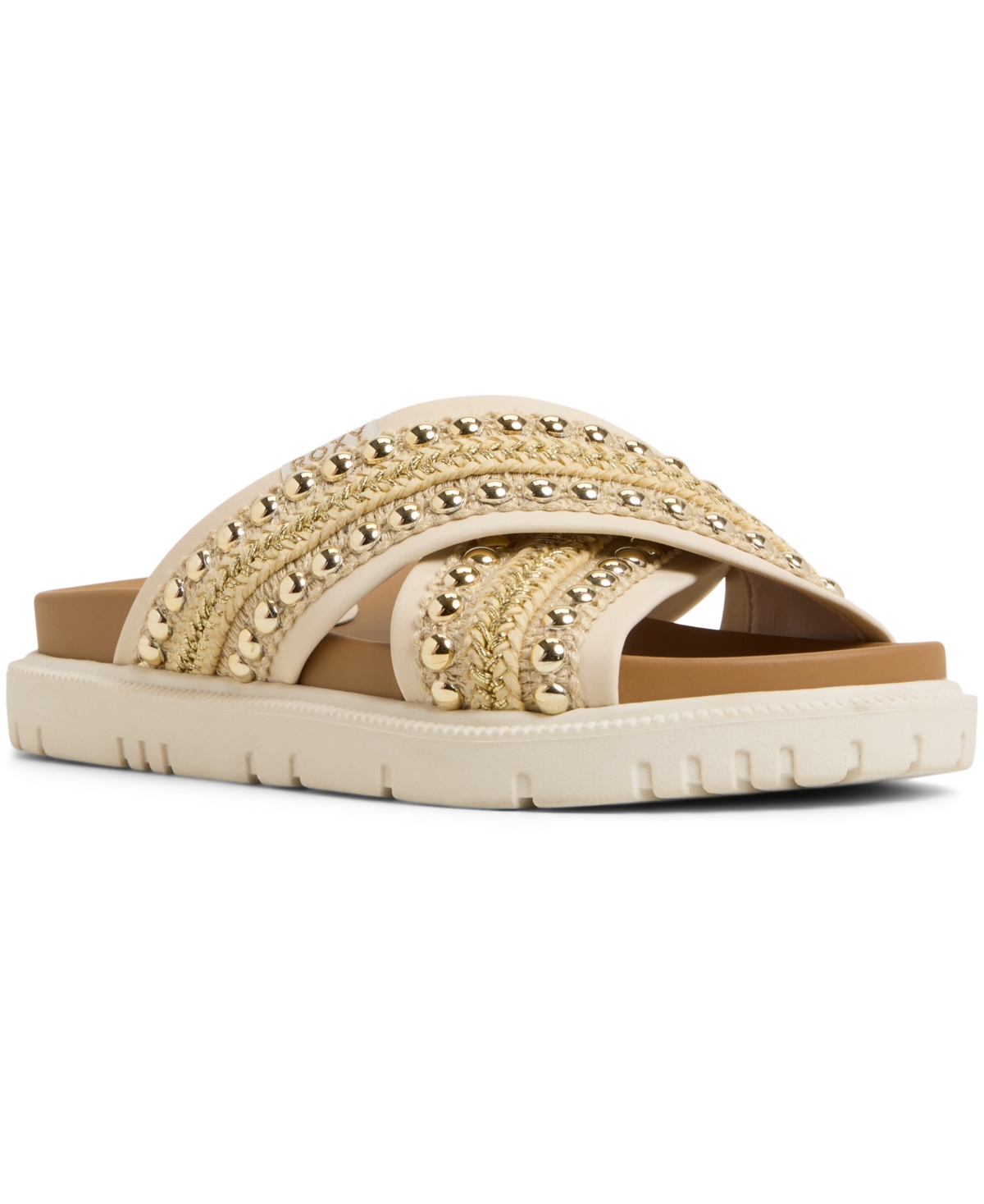 Roxy Women's Capri Round Toe Flat Sandals In White