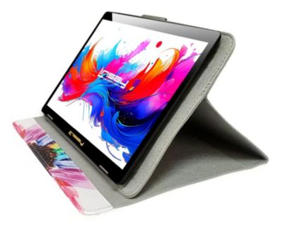 10.1"Octa Core 256GB Storage Android 15 Tablet with Rainbow Marble Case