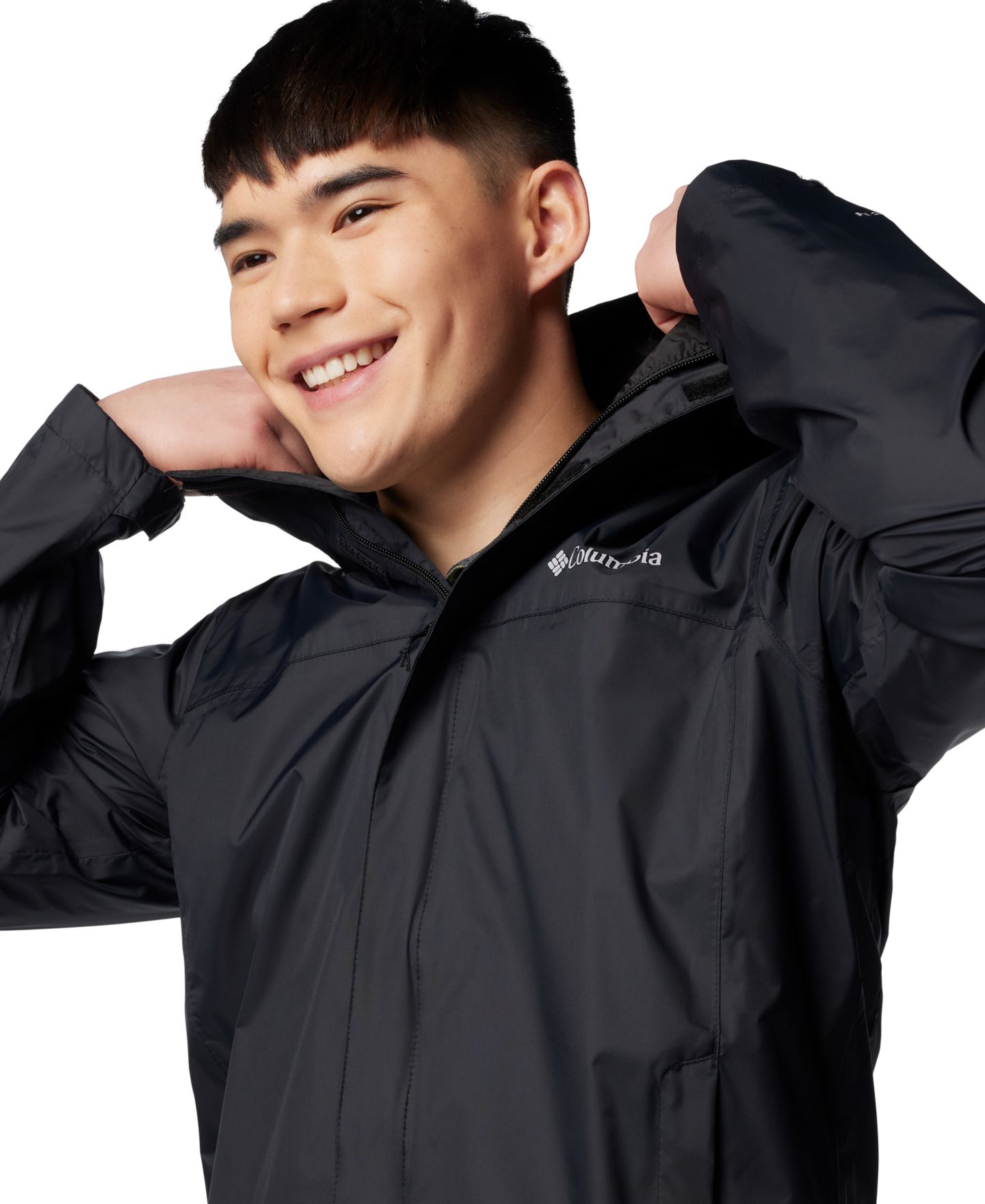 Мужская куртка Columbia Watertight II Water-Resistant Rain, цвет: Чёрный — фото 6
