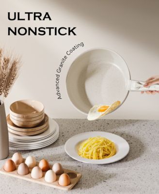 18-Piece Non-Stick Cookware Set with Silicone Tools, Detachable Handles, Space-Saving Design for All Stovetops