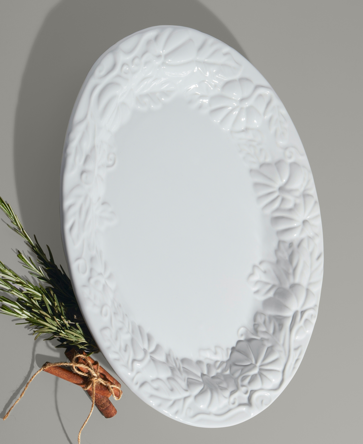 Haven Ceramic Harvest Turkey Platter In White