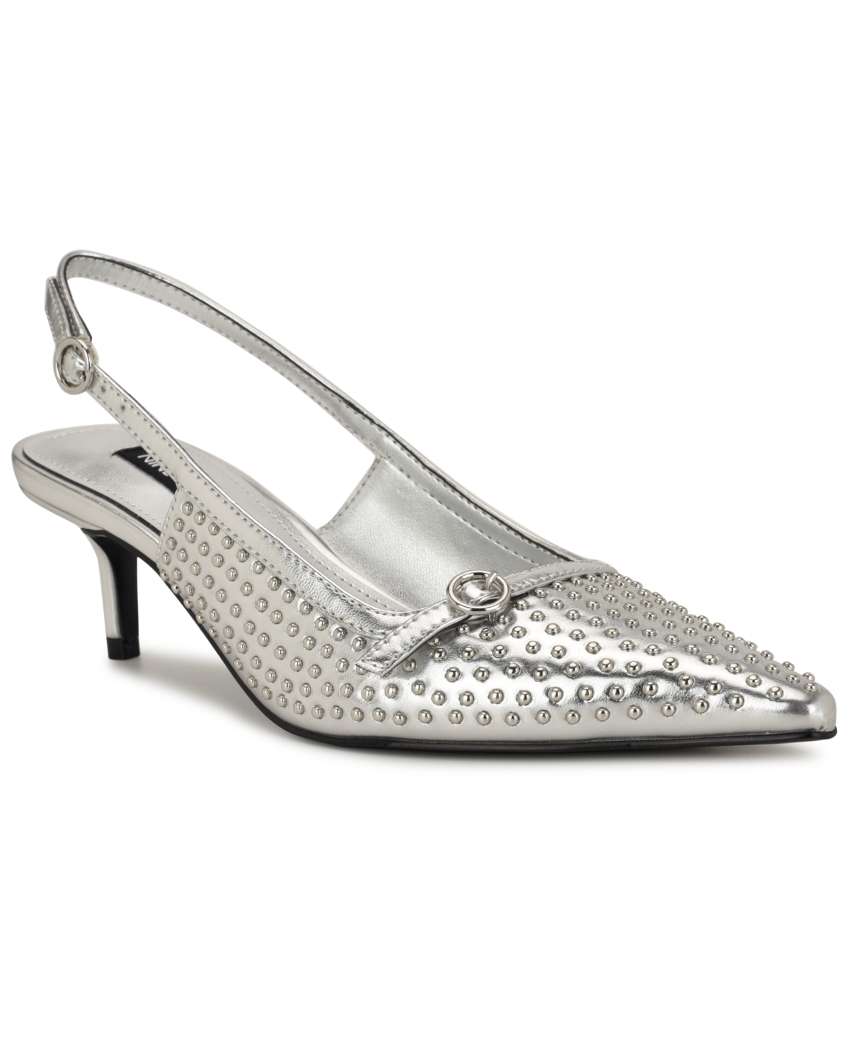 Nine West Ashlea Slingback Pointed Toe Pump In Silver