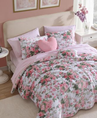 Vintage Floral Plush 4-Pc. Comforter Set, Twin