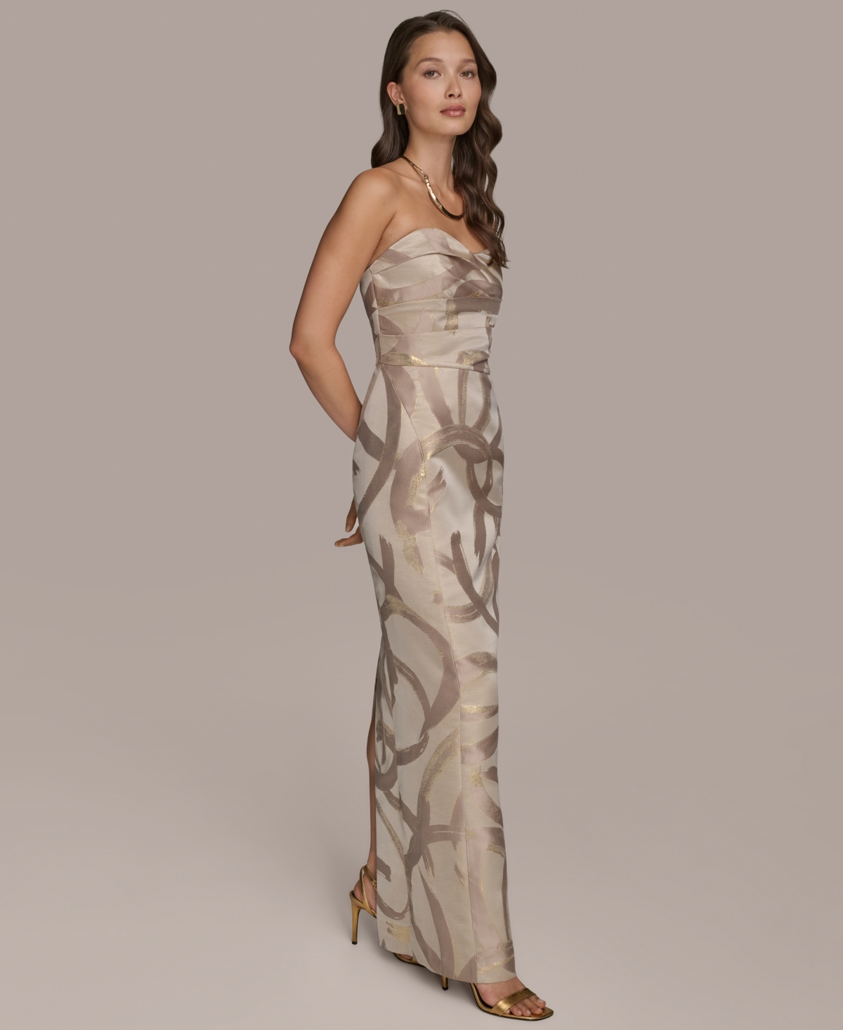 Donna Karan Women's Sweetheart Jacquard Gown In Multi