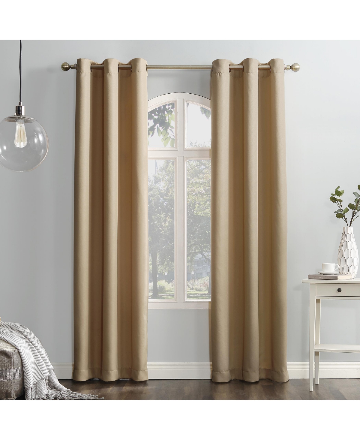 Montego Casual Textured Semi-Sheer Grommet Curtain Panel