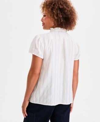 Women's Cotton Embroidered Button-Front Blouse, Macy's Exclusive