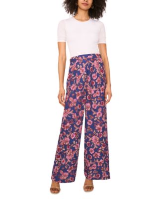 Women's Pull-On Printed Wide-Leg Pants