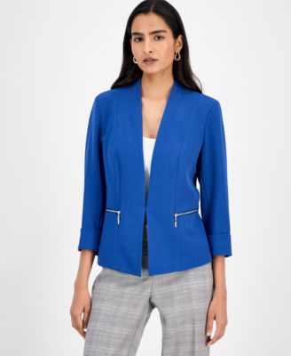 Kasper - Women's Crepe Open-Front 3/4-Sleeve Jacket