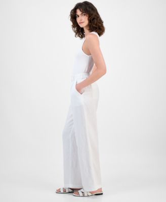 Women's Wide-Leg 100% Linen Pants, Macy's Exclusive 