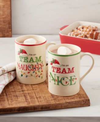 Holiday Naughty & Nice Mugs, Set of 2
