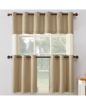Montego Casual Textured Semi-Sheer Grommet Kitchen Curtain Tier Pair