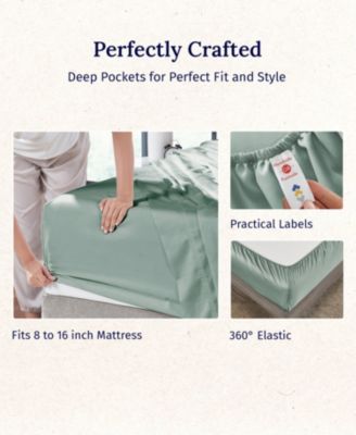 5-Star Luxury 600 Thread Count Cotton Sateen 4 Piece Sheet Set, California King