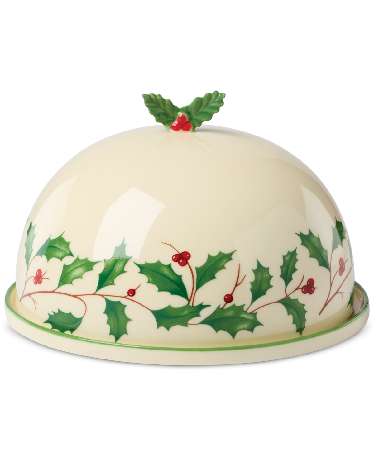 Lenox Holiday Small Covered Dish In Green