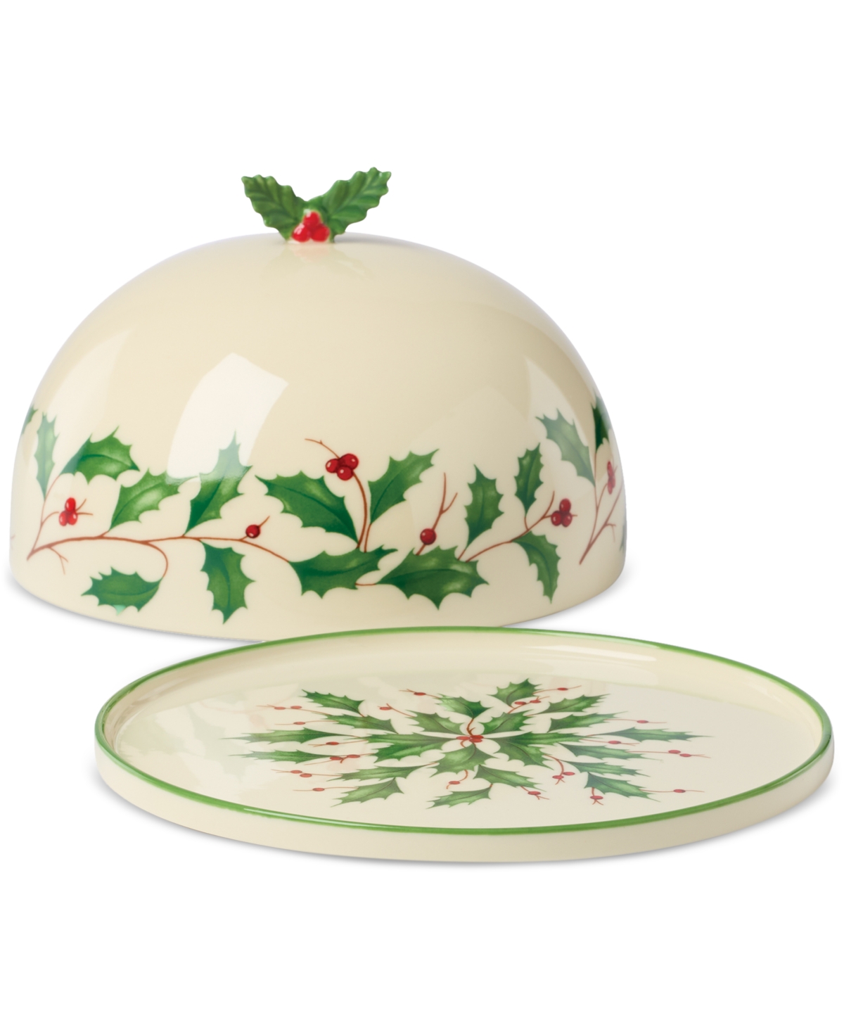 Lenox Holiday Small Covered Dish In Green
