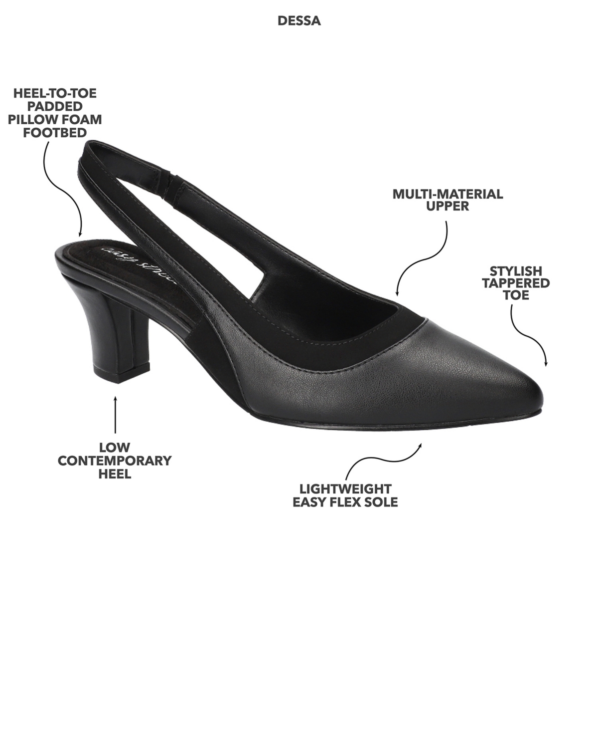 Easy Street Women's Dessa Slingback Pumps In Black