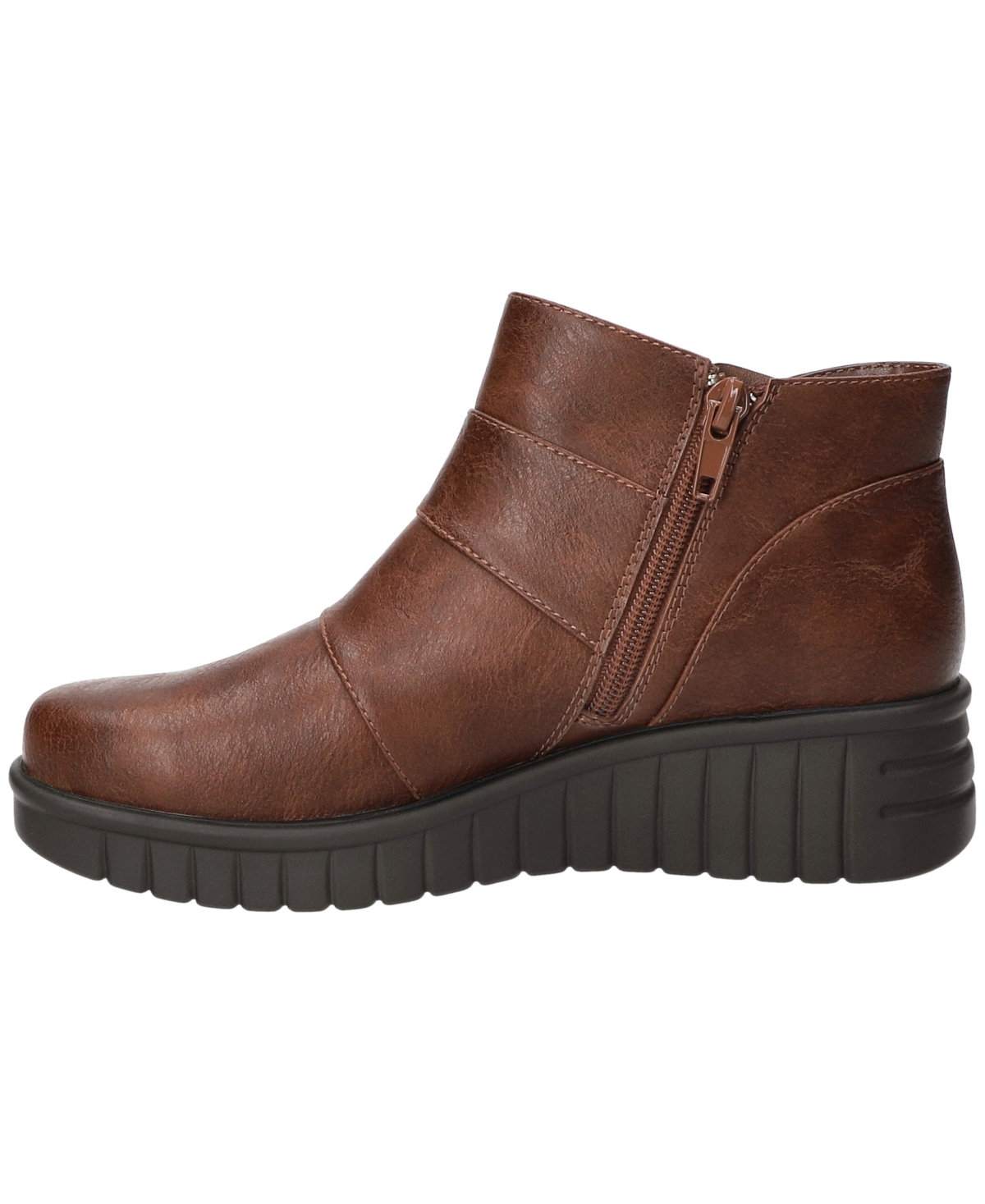 Easy Street Rayleen Wedge Bootie In Brown