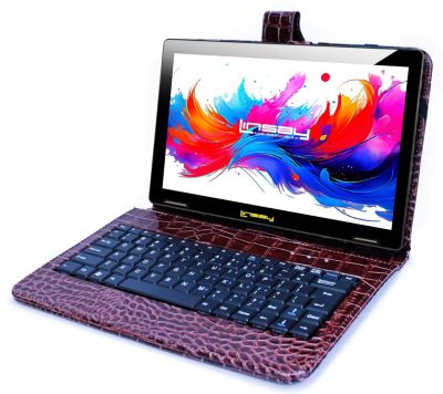 10.1" Octa Core 256GB Storage Android 15 Tablet with Brown Crocodile Keyboard