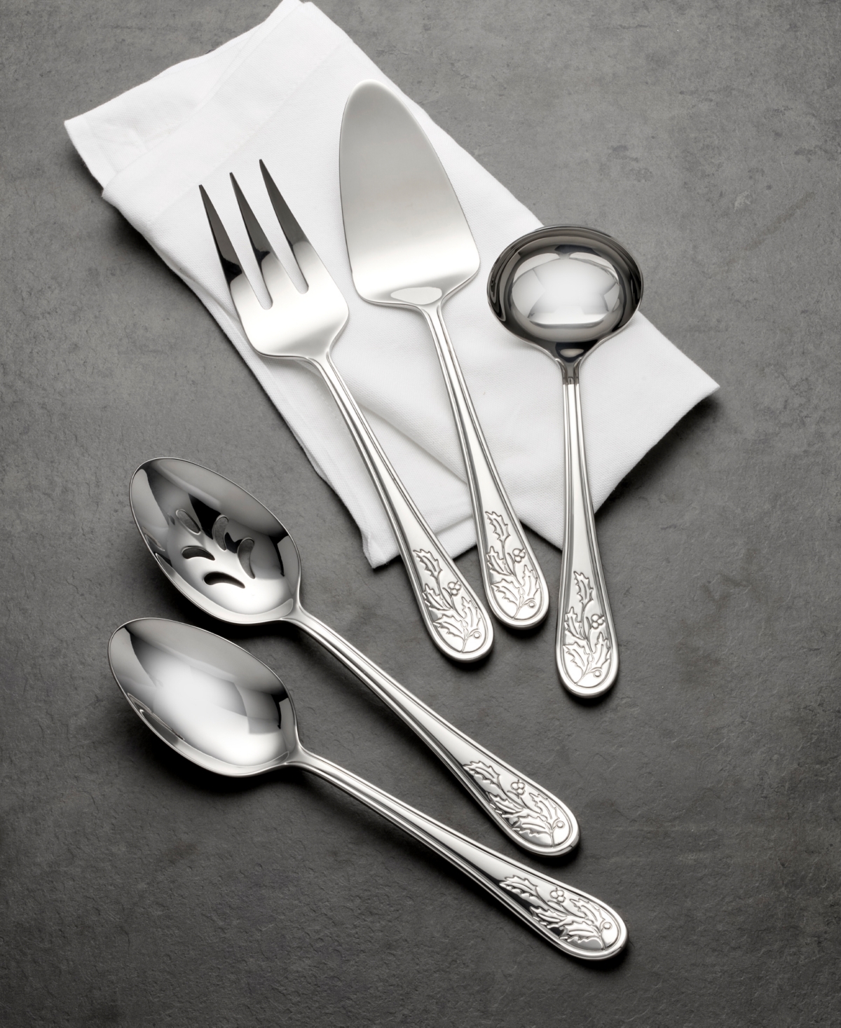Lenox Holiday Hostess 5-piece Flatware Set In Silver