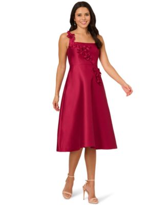 Adrianna Papell - Women's Mikado 3D Flower Midi Dress