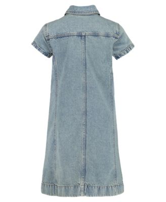 Cavin Klein Big Girls Seamed Zip Front Denim Dress