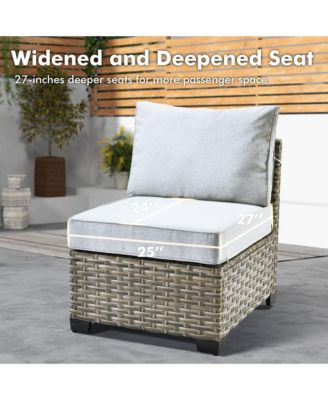 Piece Outdoor Patio Furniture Sets with Fire Pit Table,Wicker Sectional Sofa with Patio Swivel Chairs,Solar Powered Coffee Table and Ottoman