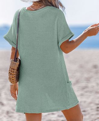 Women's Sunny Days Only Green Cover-Up Mini Beach Dress