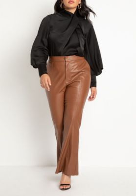 Women's Draped Neck Satin Blouse
