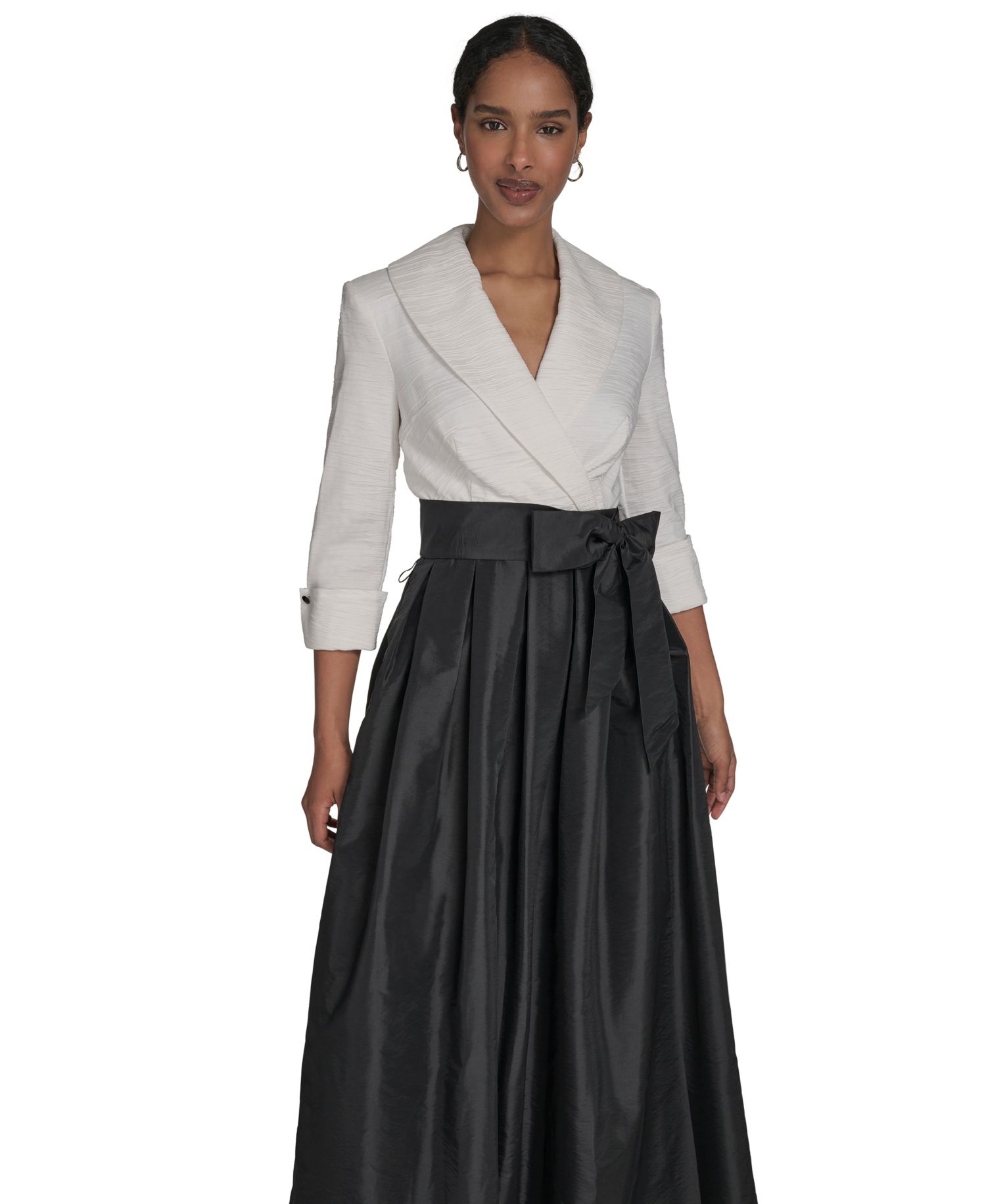 Women's Colorblocked V-Neck Ball Gown