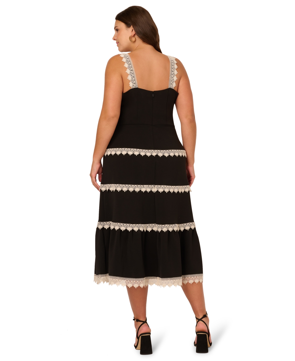 Adrianna Papell Plus Size Sleeveless Ponte-knit Midi Dress In Multi