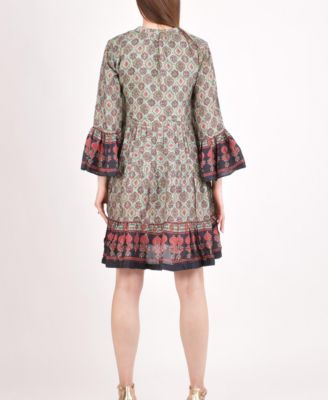 Women's Boho Green Mini Dress