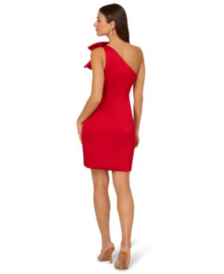Women's Satin One-Shoulder Short Sheath Dress