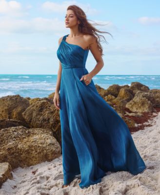 Women's One-Shoulder Organza Ball Gown